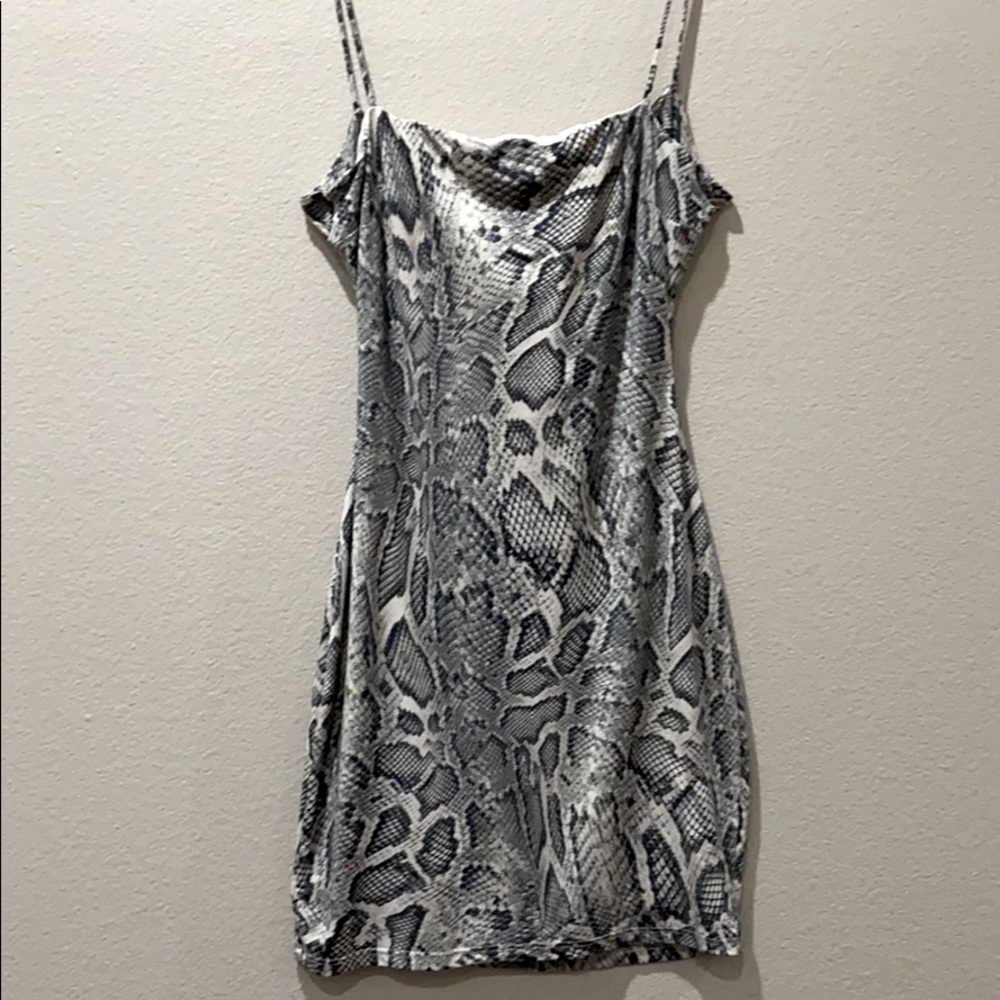 Snake print bodycon dress